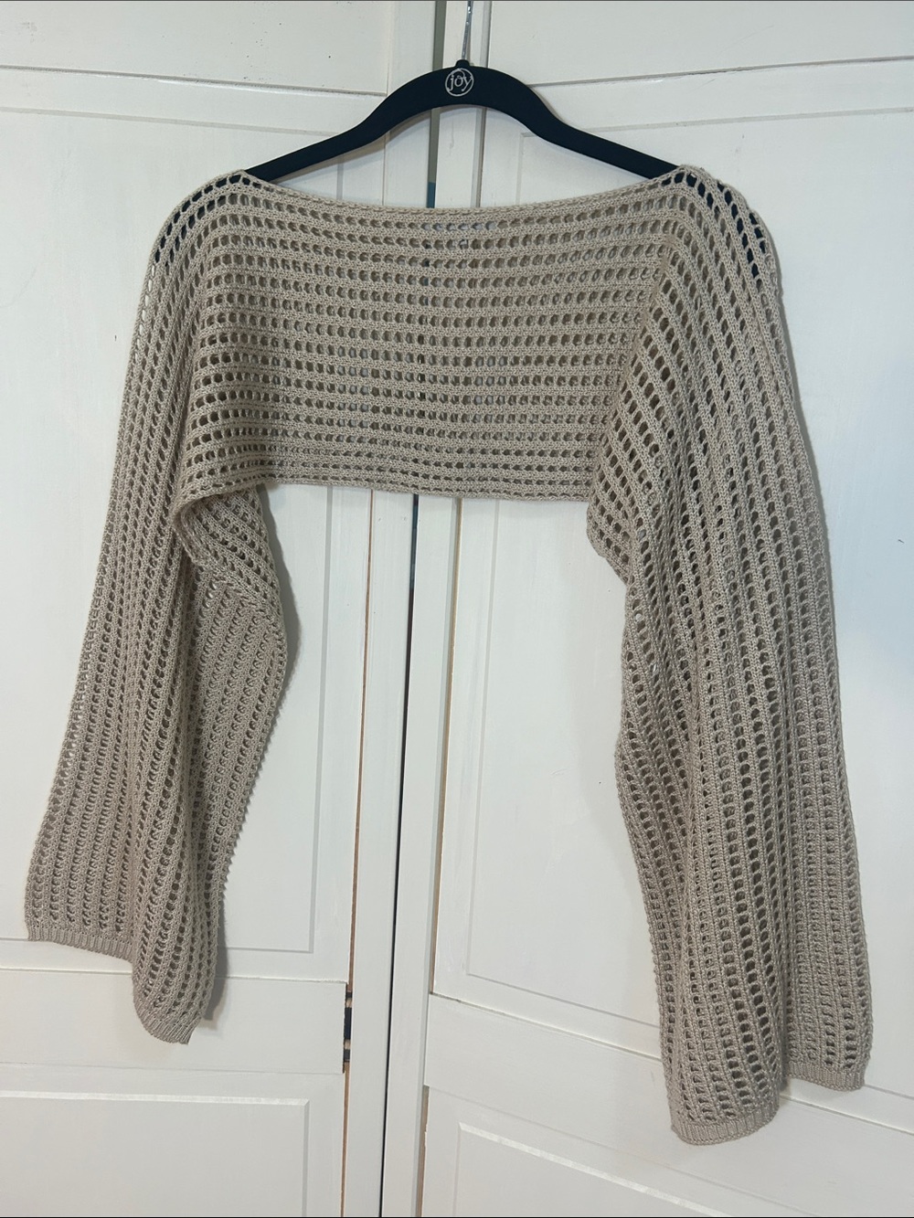 Tan Open Knit Shrug Size S